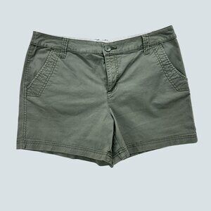 St. Johns Bay Womens Olive Green Chino Shorts Size 12